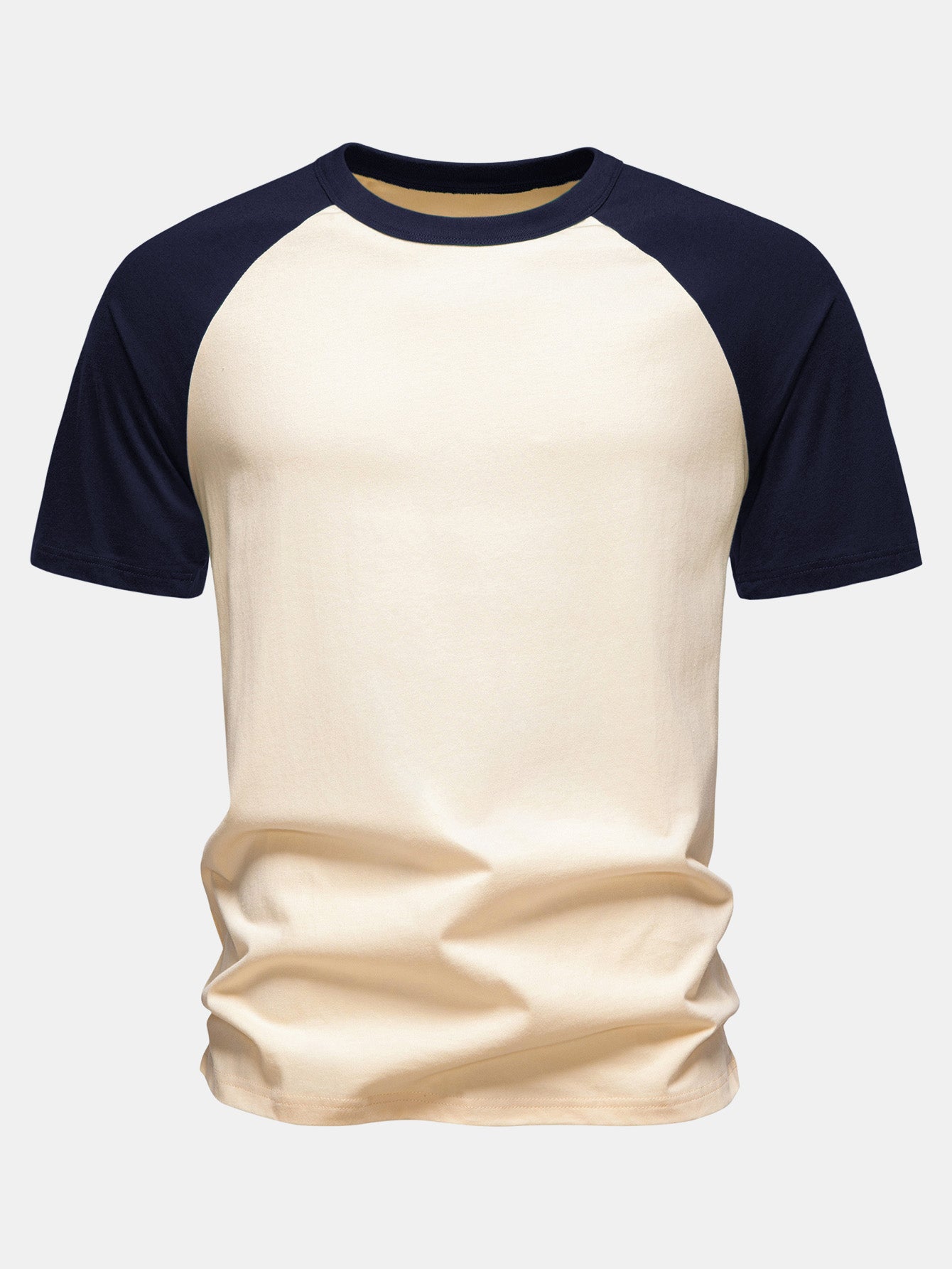 Puuvillainen T-paita raglan-hihoilla