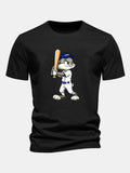 Puuvillainen T-paita baseball-pupuprintillä