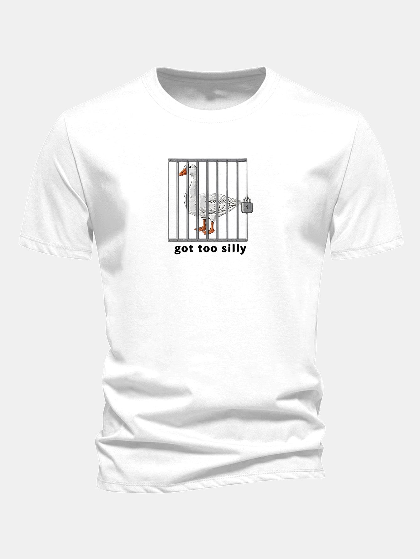 Puuvillainen T-paita Silly Goose -printillä
