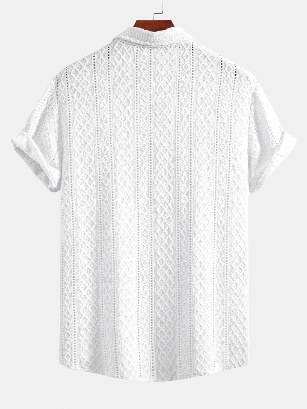 Setti: jacquard-nappipaita vinoneliökuviolla ja kreppipintaiset shortsit
