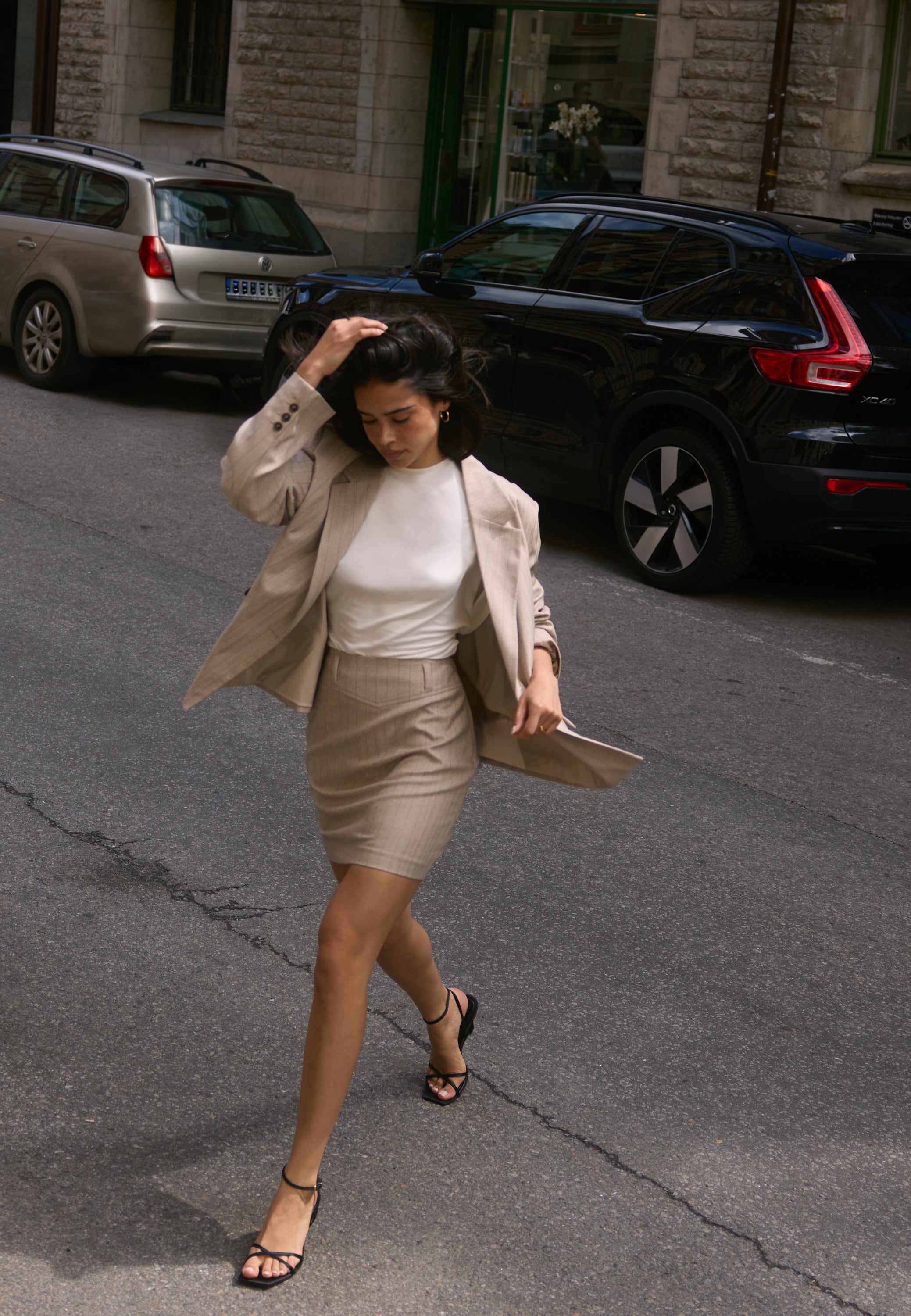 Beige minihame