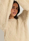Beige neulepaita, pallohihat