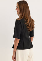Musta nappipusero, peplum-muoto