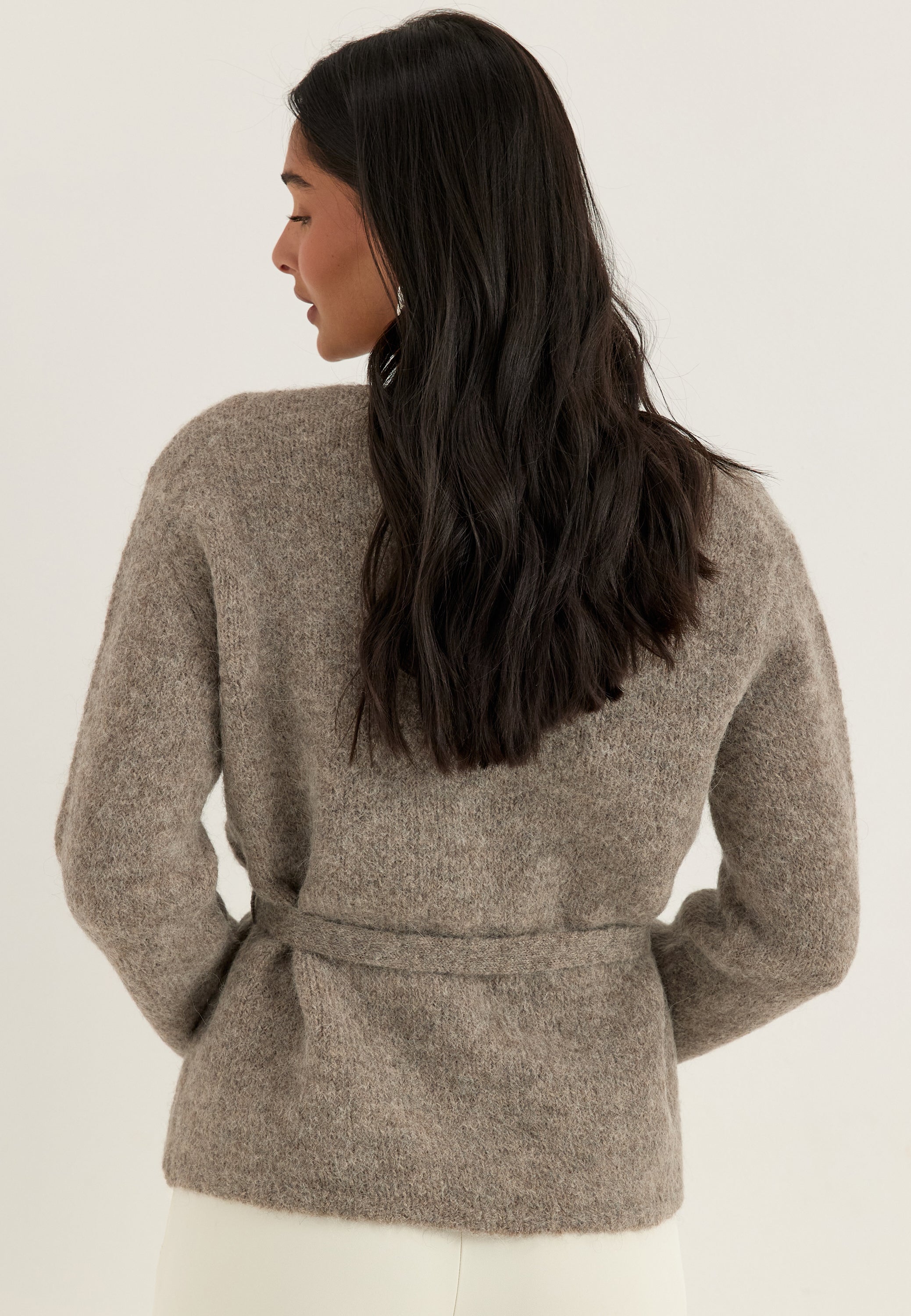 Beige neulecardigan