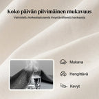 Naisten joustavavyötäröiset puuvilla-pellavahousut