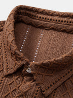 Setti: jacquard-nappipaita vinoneliökuviolla ja kreppipintaiset shortsit