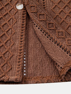 Setti: jacquard-nappipaita vinoneliökuviolla ja kreppipintaiset shortsit