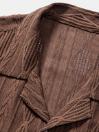 Setti: jacquard-paita kuubalaisella kauluksella ja kreppipintaiset shortsit