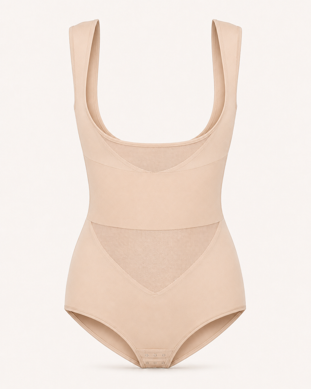 Ihonvärinen avoimen rinnan muotoileva bodysuit, tekninen tuotekuva