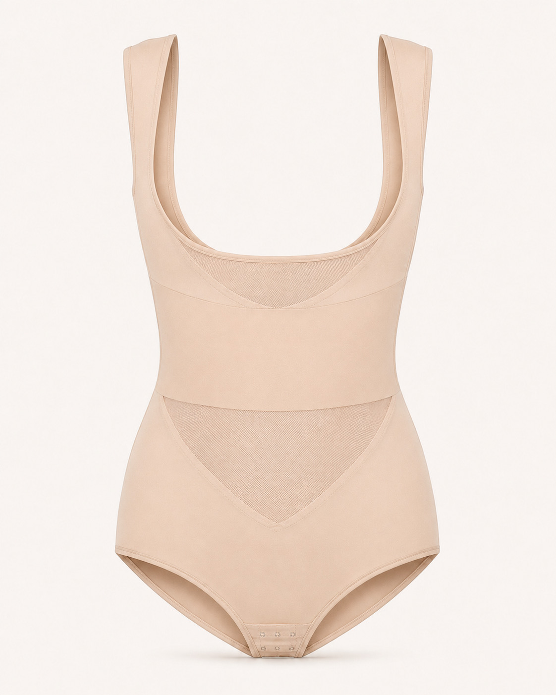 Ihonvärinen avoimen rinnan muotoileva bodysuit, tekninen tuotekuva