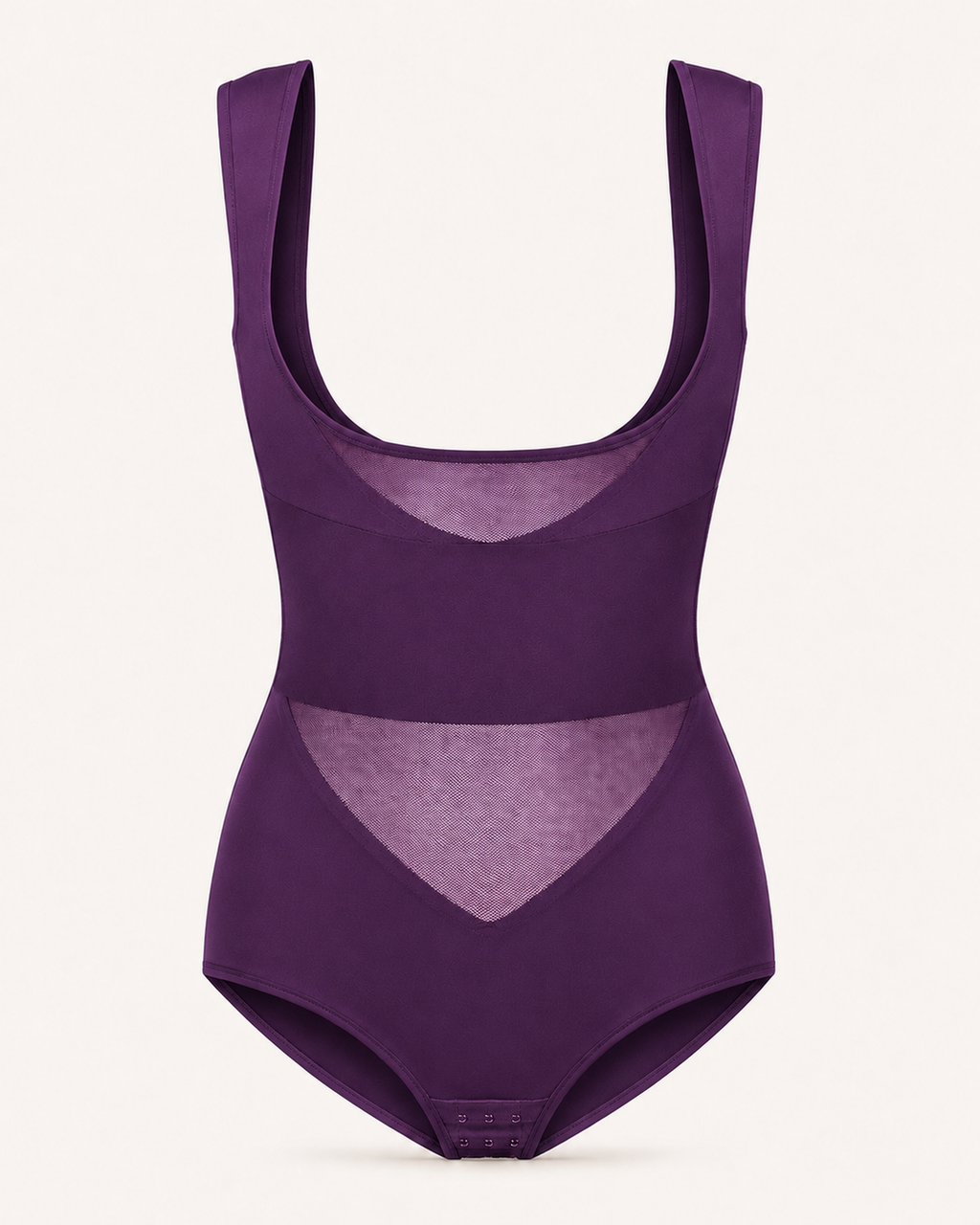 Purppuranvärinen avoimen rinnan muotoileva bodysuit, tekninen tuotekuva