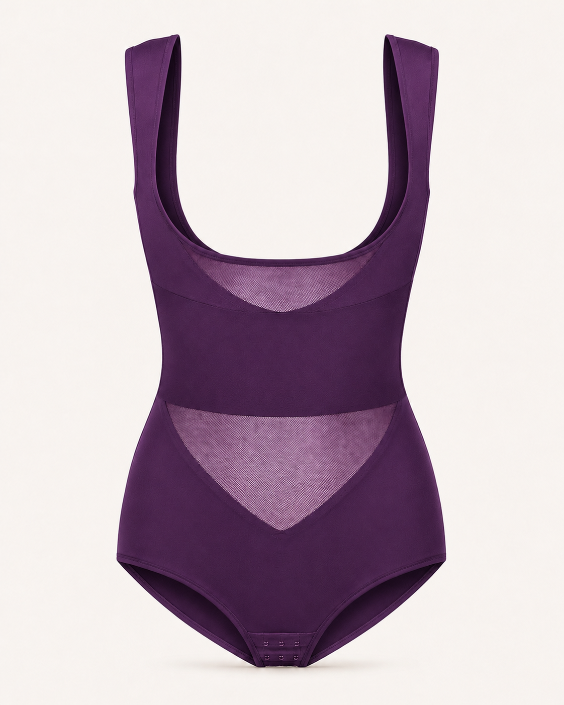 Purppuranvärinen avoimen rinnan muotoileva bodysuit, tekninen tuotekuva