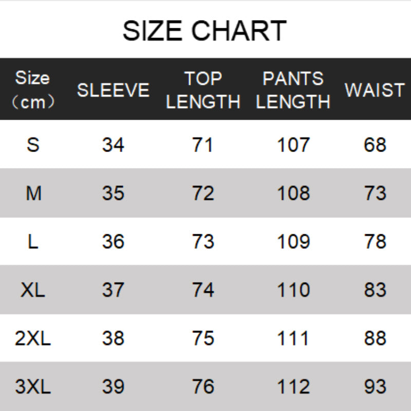 Kaksiosaisen printtisetin vaatemitat koossa S–3XL