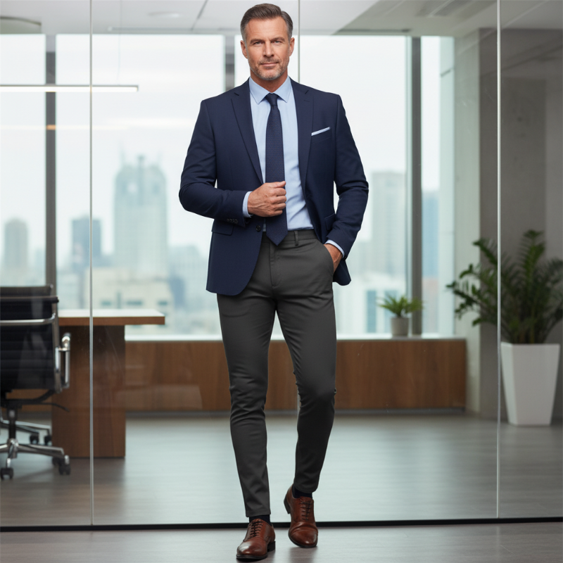 Rennot, joustavat miesten housut (slim fit)