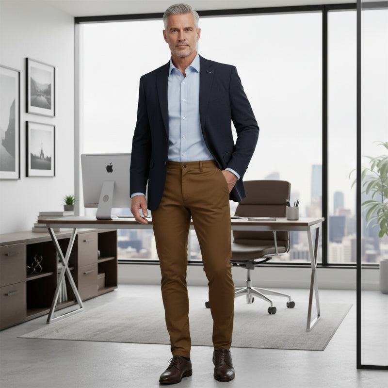 Rennot, joustavat miesten housut (slim fit)