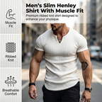 Yksivärinen slim fit Henley-paita miehille