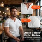 Yksivärinen slim fit Henley-paita miehille