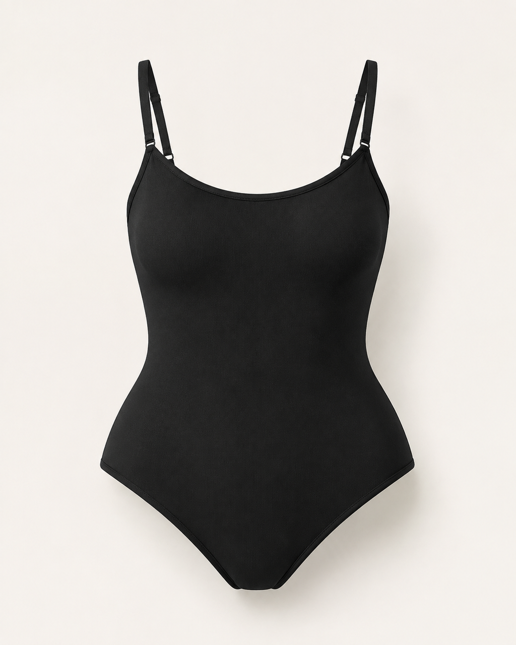 Seamless shaping bodysuit in black, product-only studio view