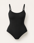 Seamless shaping bodysuit in black, product-only studio view