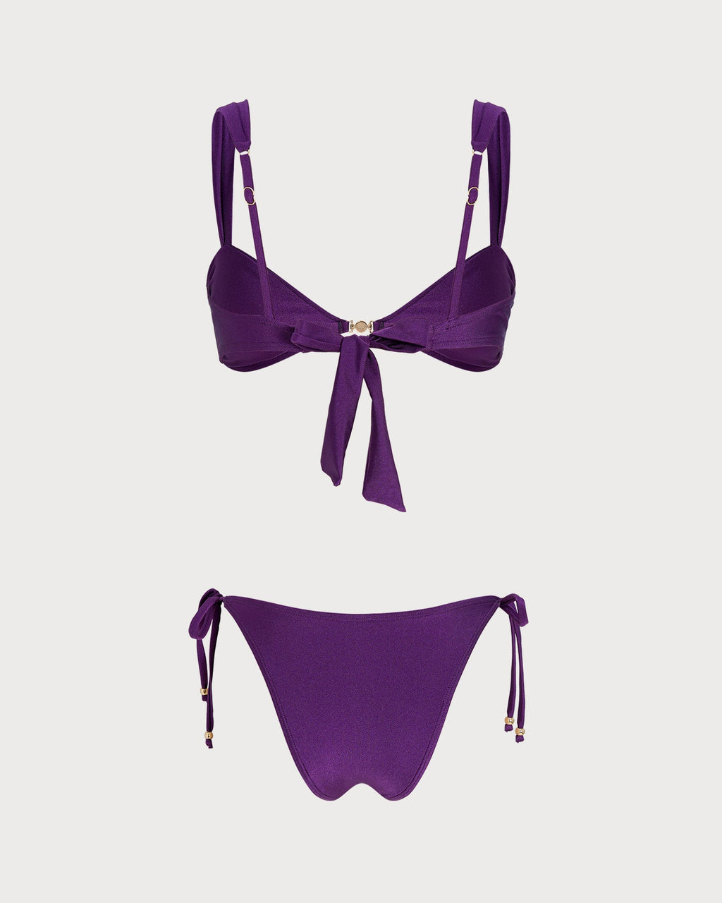 Kolmiobikinit nyörikiristyksellä, violetti